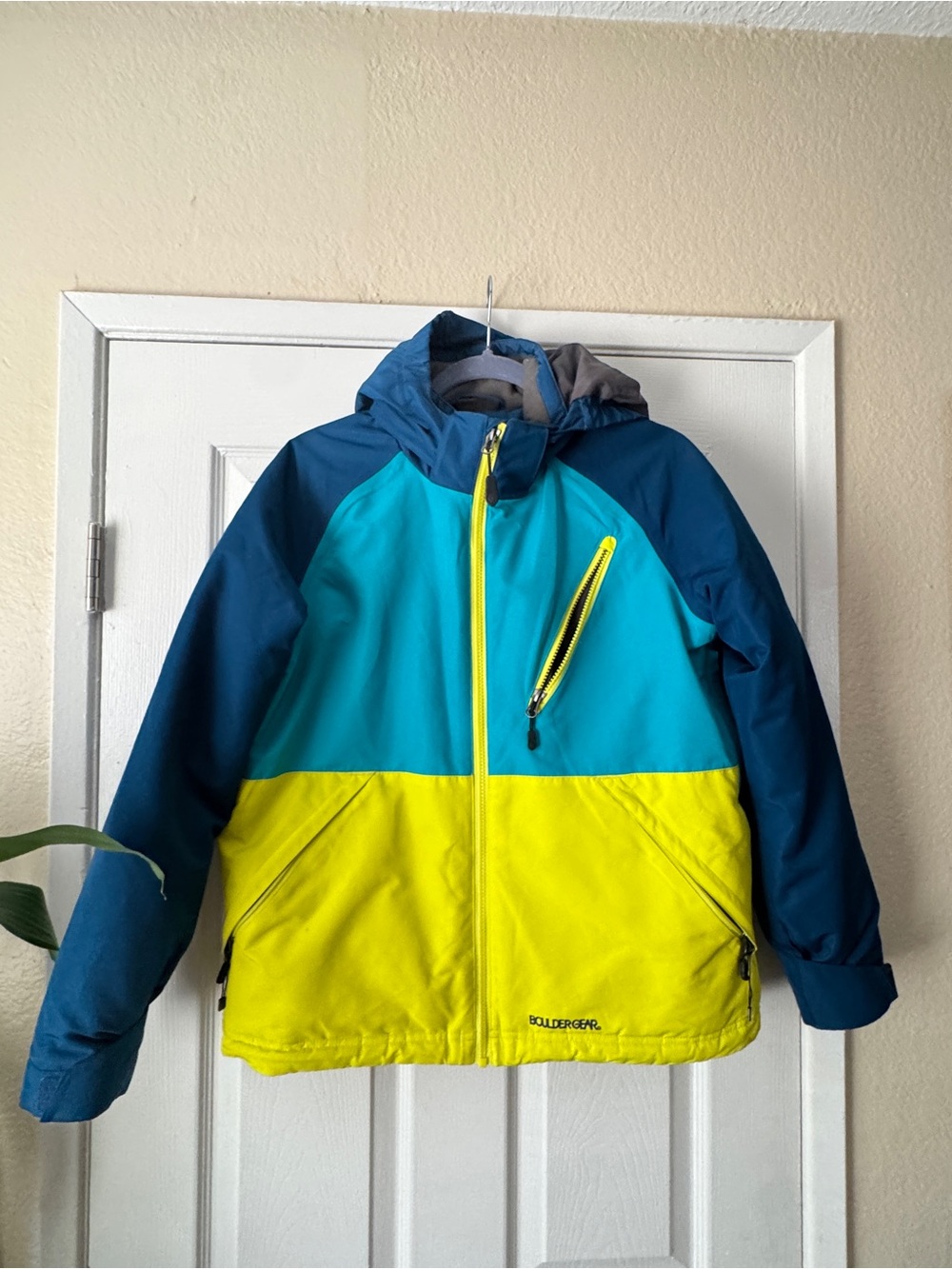 Boulder Gear Boys Snow Gear Colorblock Hooded Jacket, Size XL